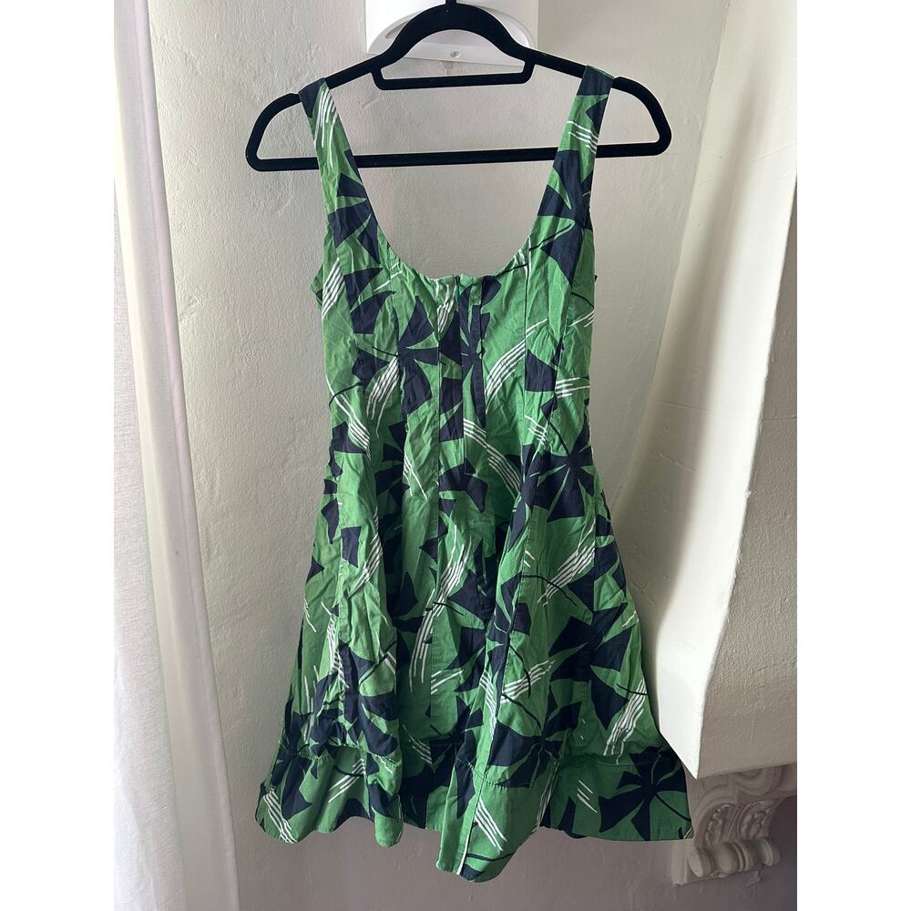 STAUD Wells Mini Dress Green Pinwheel 4 - Picture 3 of 4
